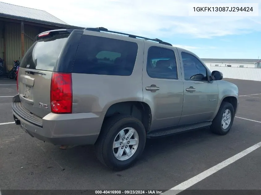 2007 GMC Yukon Sle/Slt VIN: 1GKFK13087J294424 Lot: 40416908