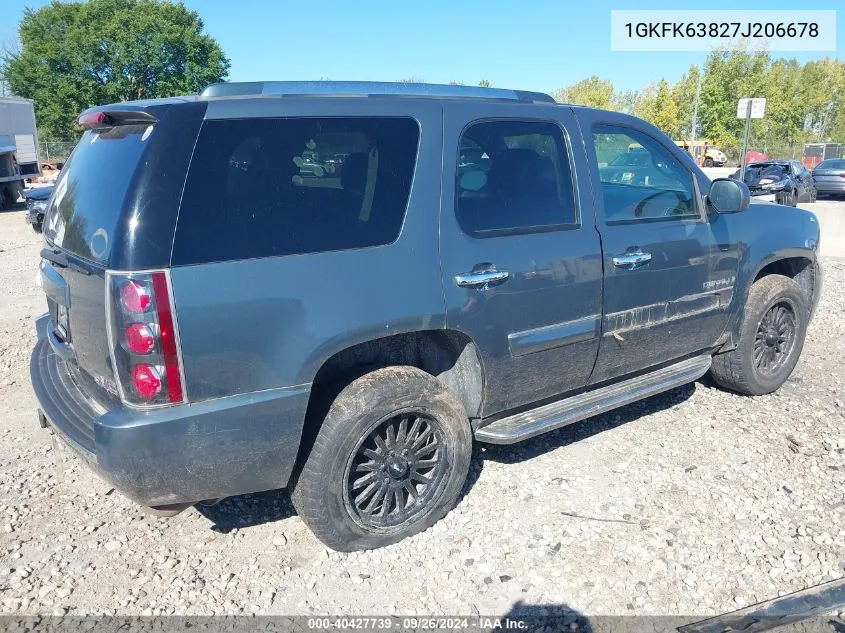 2007 GMC Yukon Denali VIN: 1GKFK63827J206678 Lot: 40427739