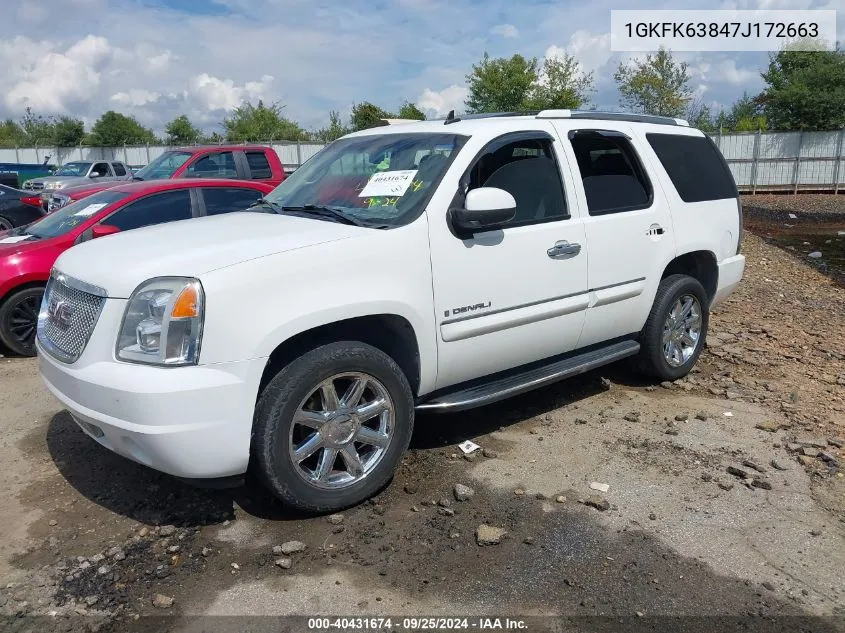 2007 GMC Yukon Denali VIN: 1GKFK63847J172663 Lot: 40431674