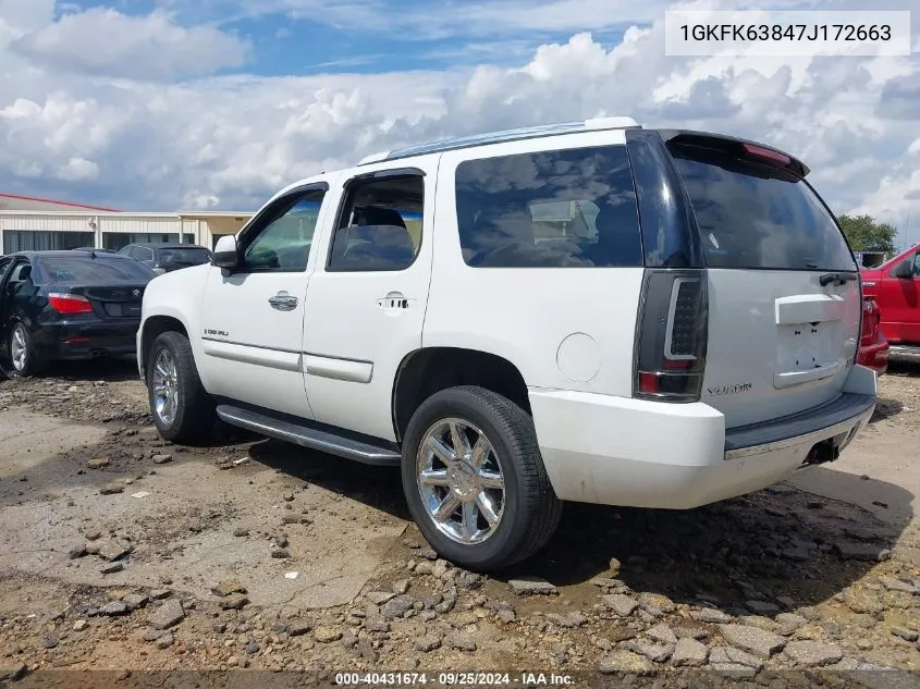 2007 GMC Yukon Denali VIN: 1GKFK63847J172663 Lot: 40431674