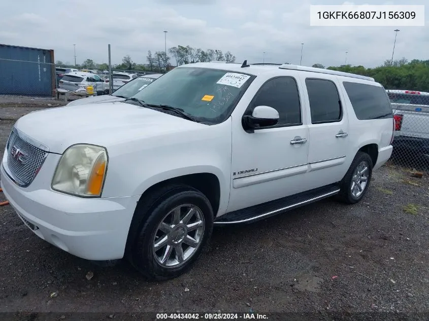 2007 GMC Yukon Xl 1500 Denali VIN: 1GKFK66807J156309 Lot: 40434042