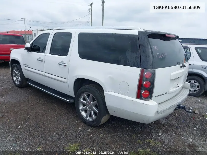 2007 GMC Yukon Xl 1500 Denali VIN: 1GKFK66807J156309 Lot: 40434042