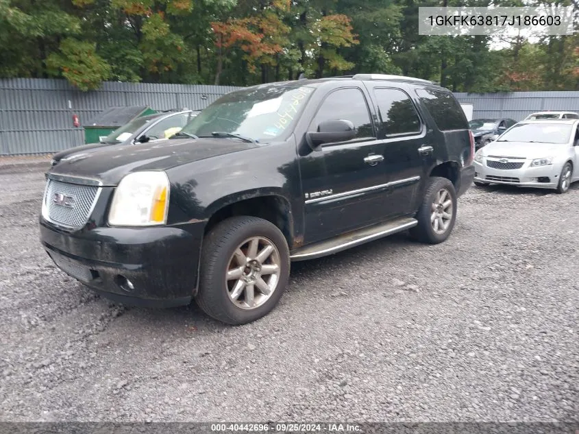 2007 GMC Yukon Denali VIN: 1GKFK63817J186603 Lot: 40442696