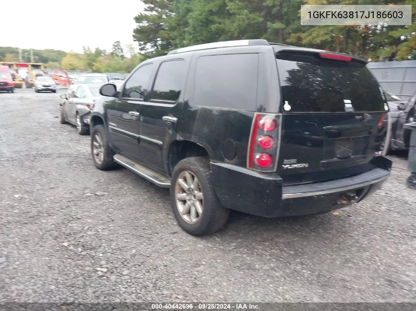 2007 GMC Yukon Denali VIN: 1GKFK63817J186603 Lot: 40442696