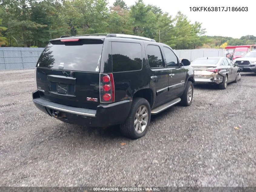 2007 GMC Yukon Denali VIN: 1GKFK63817J186603 Lot: 40442696