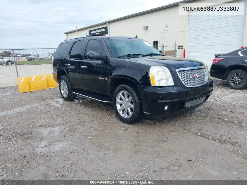 2007 GMC Yukon Denali VIN: 1GKFK63887J333807 Lot: 40443064