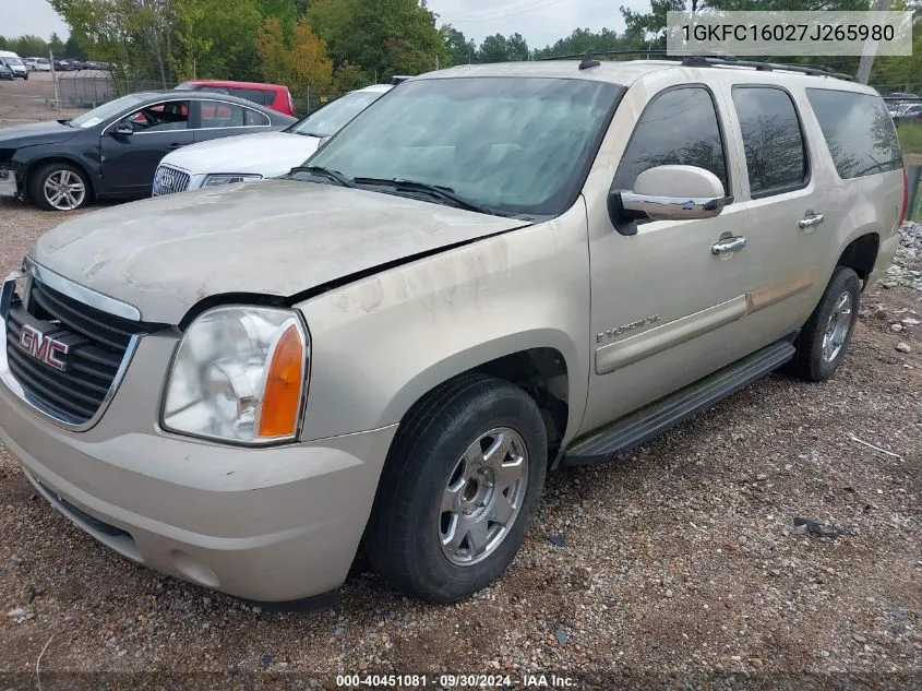 2007 GMC Yukon Xl 1500 Sle VIN: 1GKFC16027J265980 Lot: 40451081