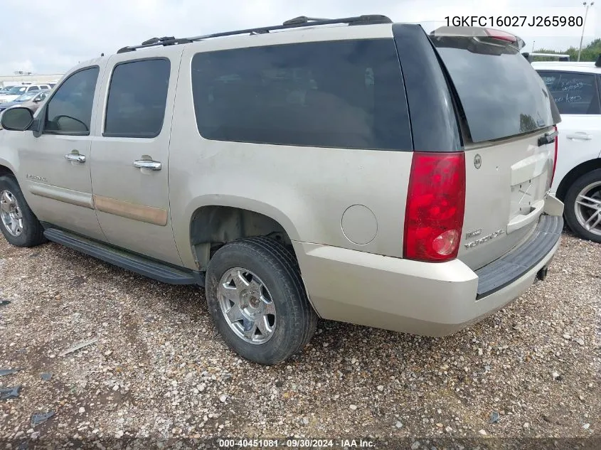 2007 GMC Yukon Xl 1500 Sle VIN: 1GKFC16027J265980 Lot: 40451081