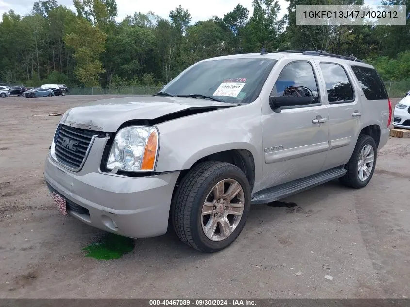 2007 GMC Yukon Slt VIN: 1GKFC13J47J402012 Lot: 40467089