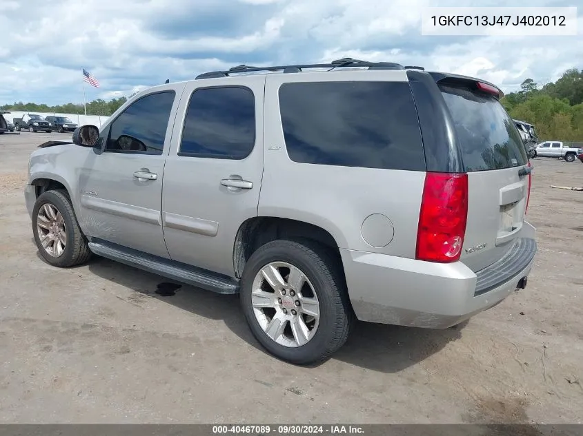 2007 GMC Yukon Slt VIN: 1GKFC13J47J402012 Lot: 40467089