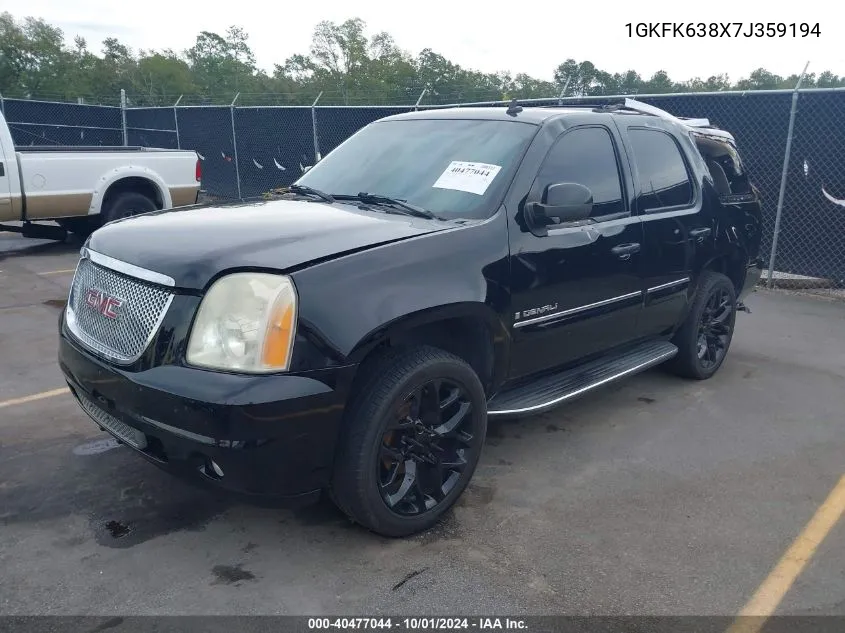 2007 GMC Yukon Denali VIN: 1GKFK638X7J359194 Lot: 40477044