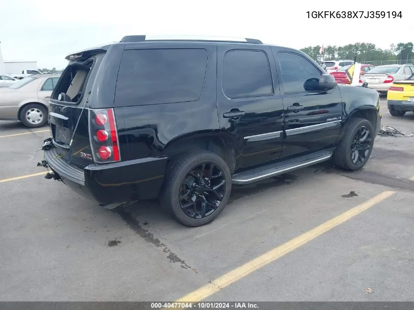 2007 GMC Yukon Denali VIN: 1GKFK638X7J359194 Lot: 40477044