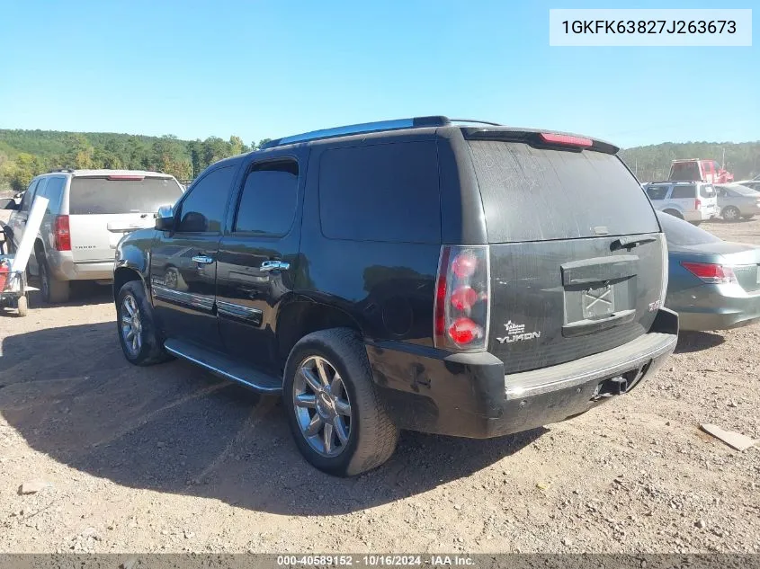 2007 GMC Yukon Denali VIN: 1GKFK63827J263673 Lot: 40589152