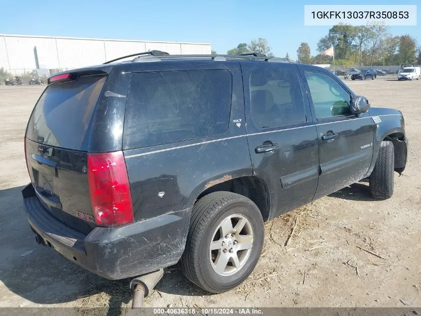 2007 GMC Yukon Slt VIN: 1GKFK13037R350853 Lot: 40636318