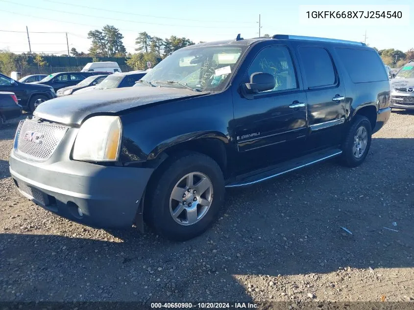 2007 GMC Yukon Xl 1500 Denali VIN: 1GKFK668X7J254540 Lot: 40650980