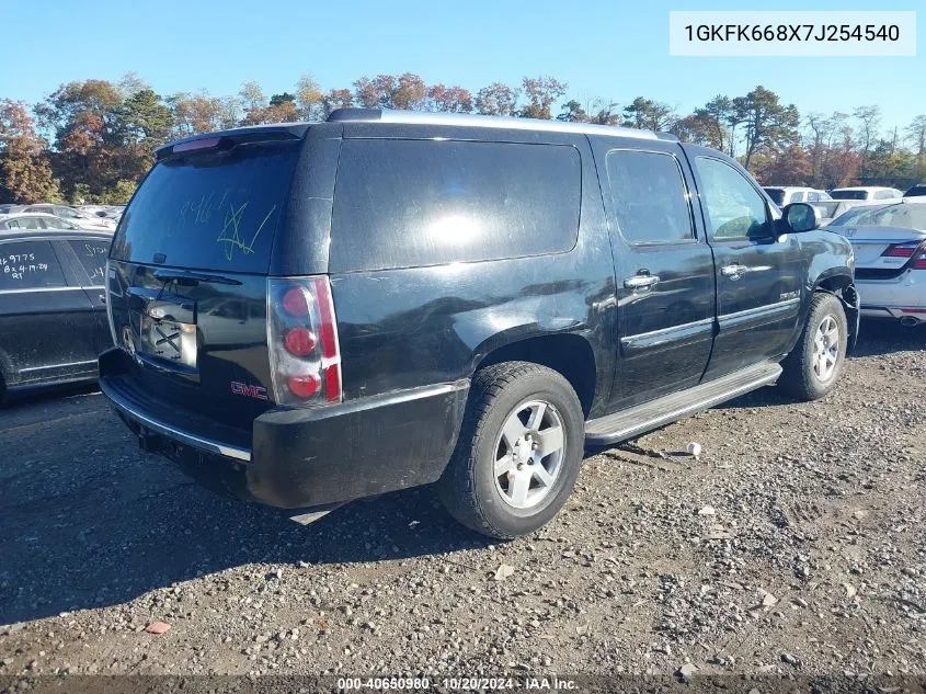 2007 GMC Yukon Xl 1500 Denali VIN: 1GKFK668X7J254540 Lot: 40650980