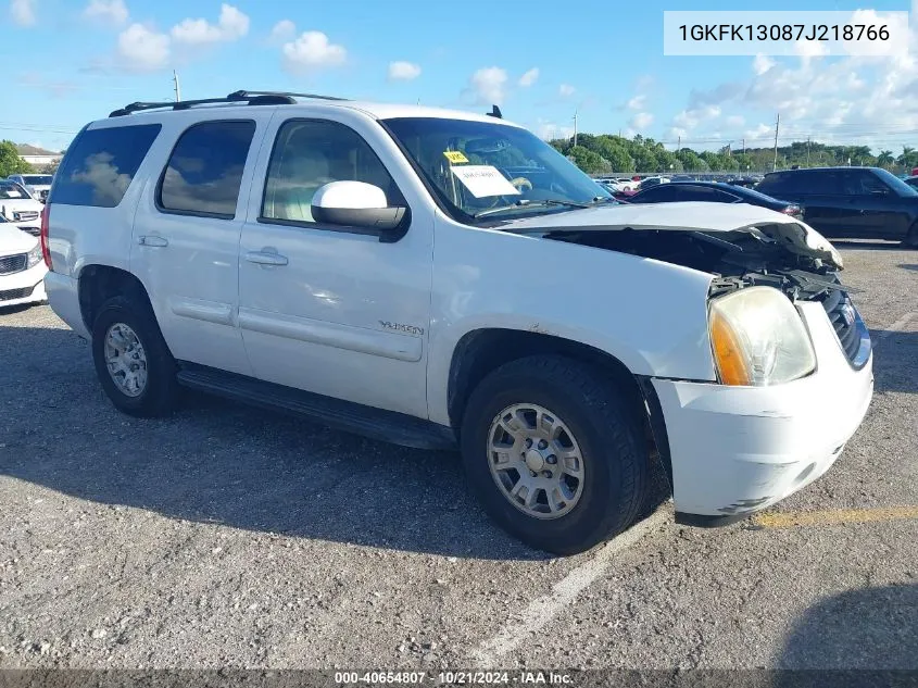 2007 GMC Yukon Slt VIN: 1GKFK13087J218766 Lot: 40654807