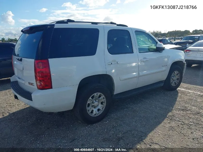 2007 GMC Yukon Slt VIN: 1GKFK13087J218766 Lot: 40654807