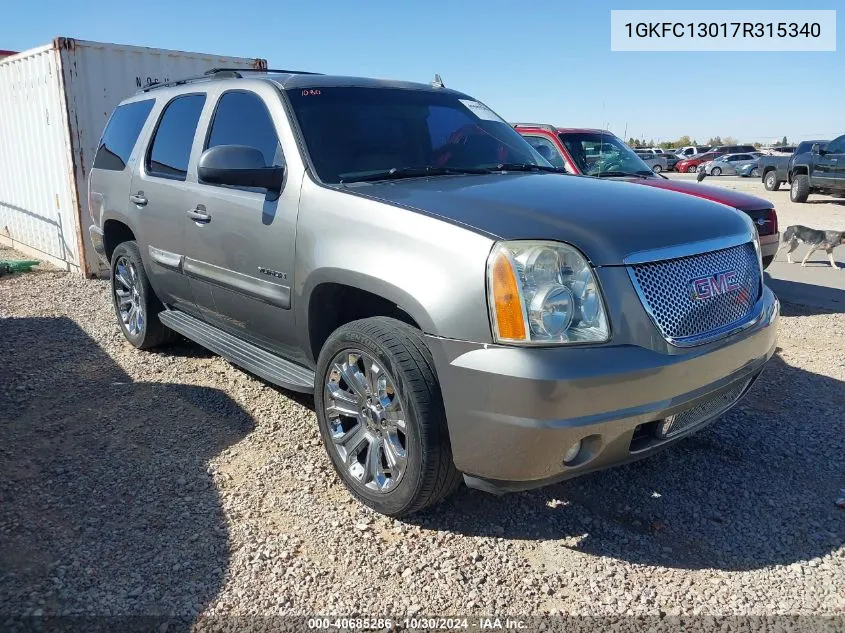 2007 GMC Yukon Slt VIN: 1GKFC13017R315340 Lot: 40685286