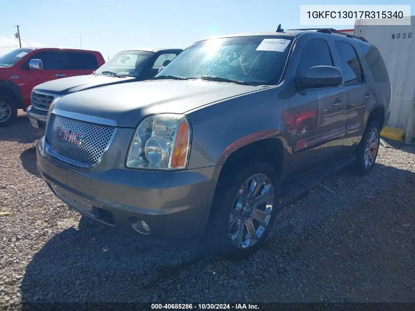 2007 GMC Yukon Slt VIN: 1GKFC13017R315340 Lot: 40685286