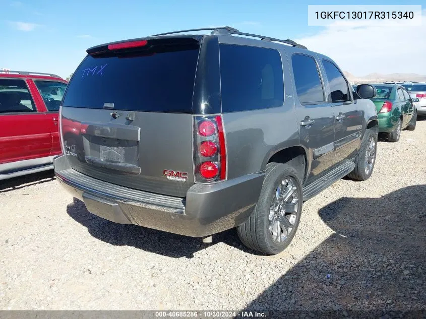 2007 GMC Yukon Slt VIN: 1GKFC13017R315340 Lot: 40685286