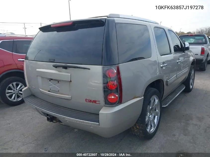 2007 GMC Yukon Denali VIN: 1GKFK63857J197278 Lot: 40722807