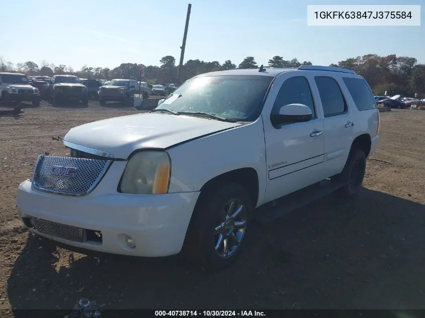 2007 GMC Yukon Denali VIN: 1GKFK63847J375584 Lot: 40738714