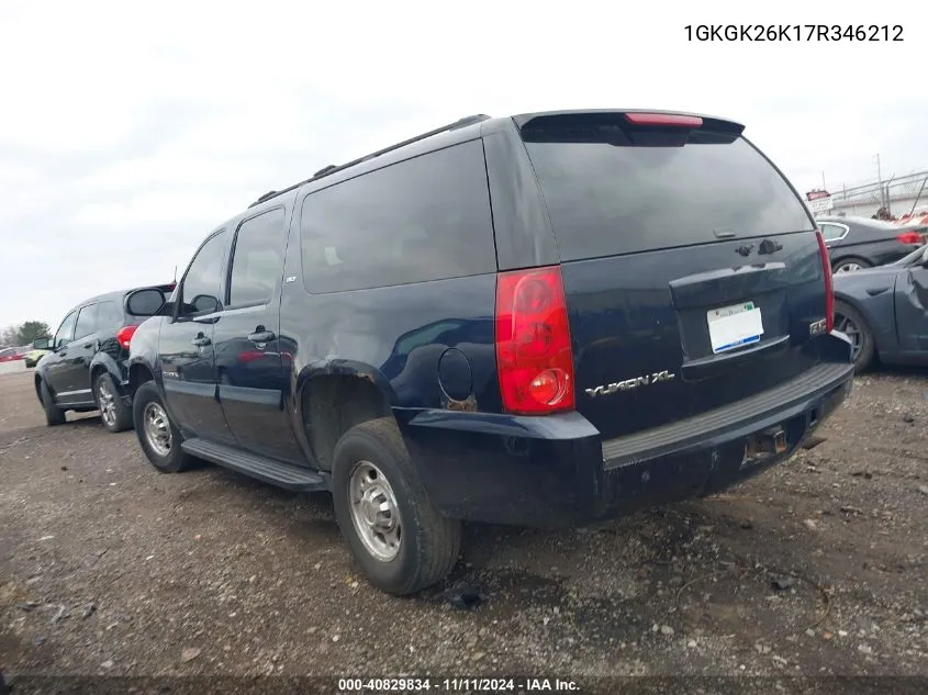 2007 GMC Yukon Xl 2500 Slt VIN: 1GKGK26K17R346212 Lot: 40829834