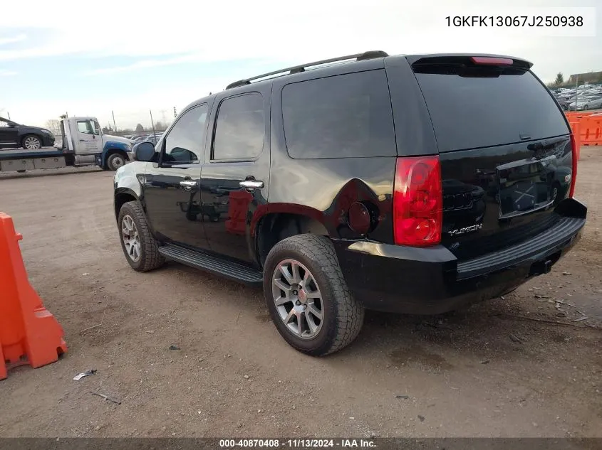 2007 GMC Yukon Sle/Slt VIN: 1GKFK13067J250938 Lot: 40870408