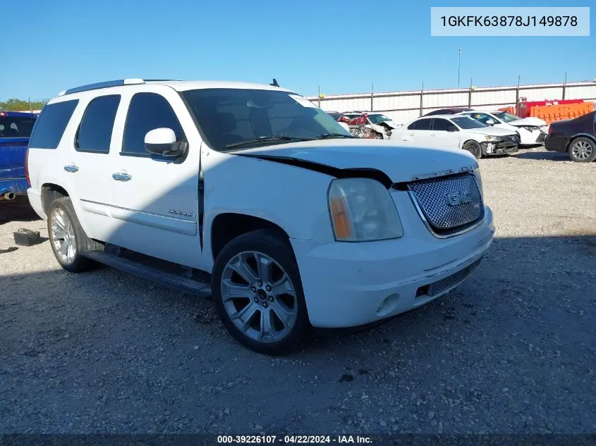 2008 GMC Yukon Denali VIN: 1GKFK63878J149878 Lot: 39226107