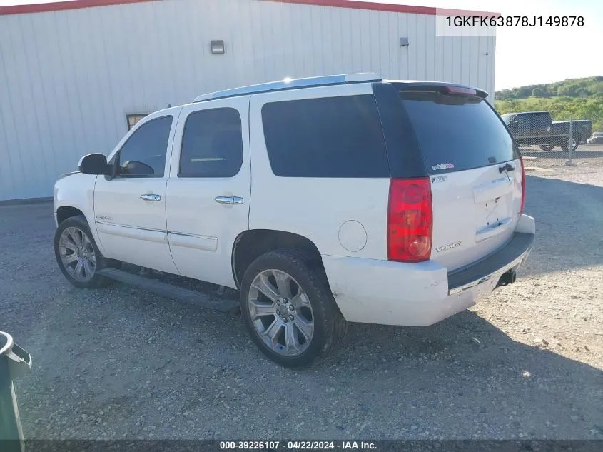 1GKFK63878J149878 2008 GMC Yukon Denali