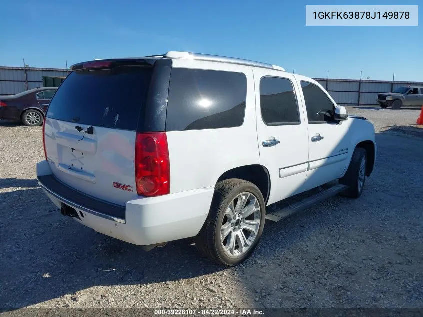 1GKFK63878J149878 2008 GMC Yukon Denali