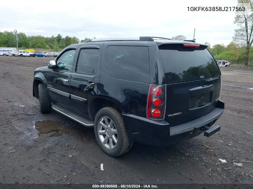 2008 GMC Yukon Denali VIN: 1GKFK63858J217563 Lot: 39390588