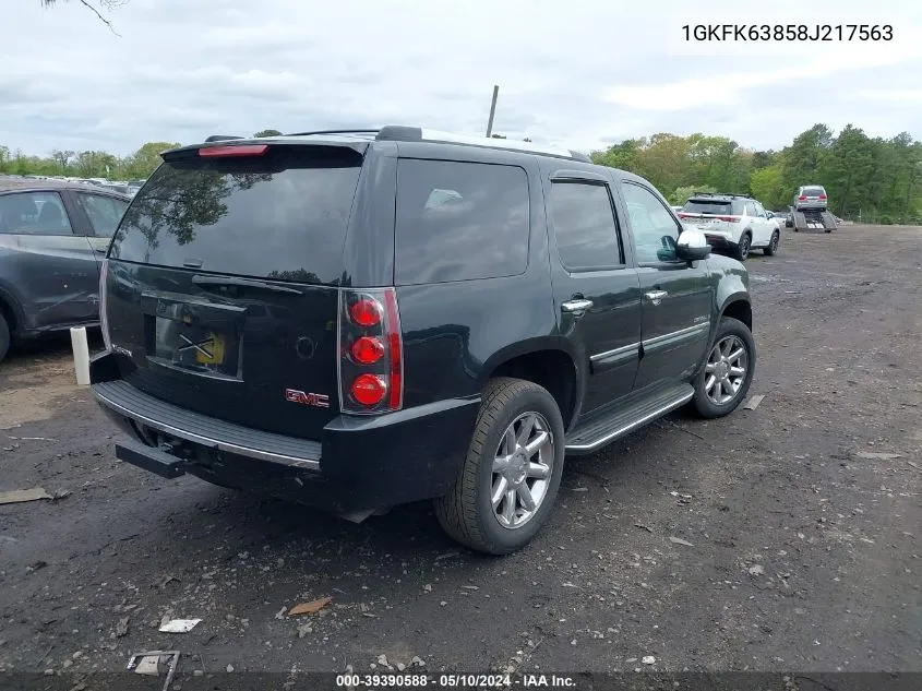 2008 GMC Yukon Denali VIN: 1GKFK63858J217563 Lot: 39390588