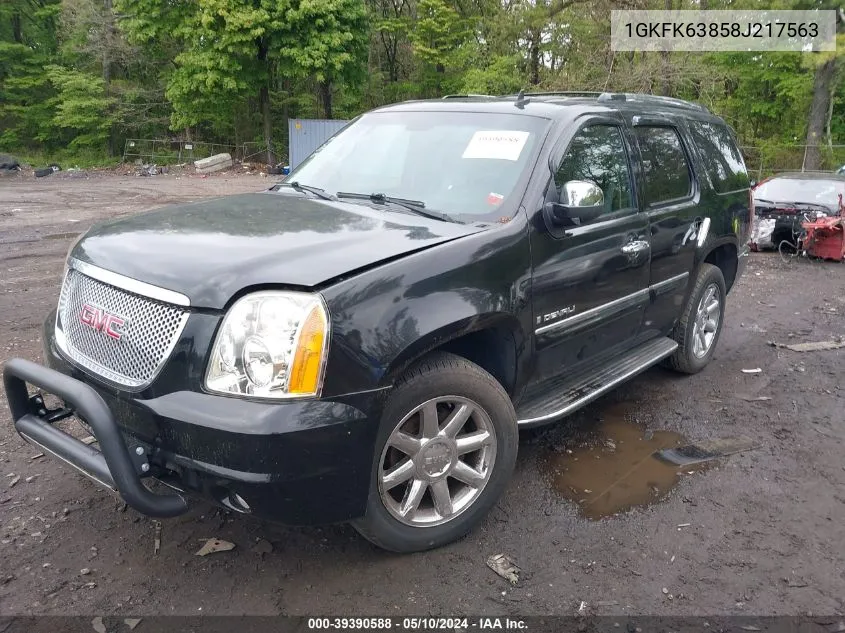 2008 GMC Yukon Denali VIN: 1GKFK63858J217563 Lot: 39390588