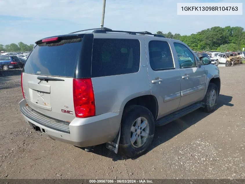 2008 GMC Yukon Slt VIN: 1GKFK13098R104763 Lot: 39567086