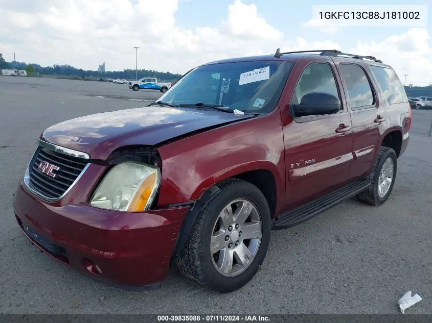 2008 GMC Yukon Sle VIN: 1GKFC13C88J181002 Lot: 39835088