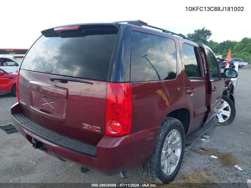 2008 GMC Yukon Sle VIN: 1GKFC13C88J181002 Lot: 39835088