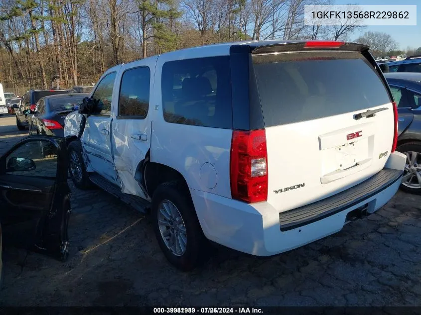 2008 GMC Yukon Hybrid VIN: 1GKFK13568R229862 Lot: 39981989