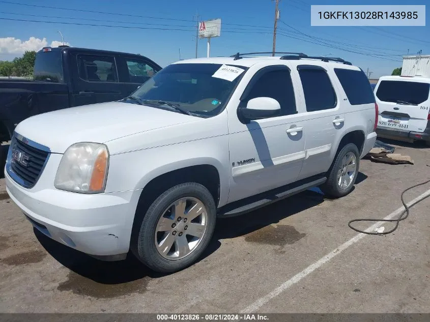 2008 GMC Yukon Slt VIN: 1GKFK13028R143985 Lot: 40123826