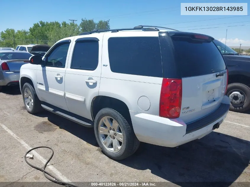 2008 GMC Yukon Slt VIN: 1GKFK13028R143985 Lot: 40123826