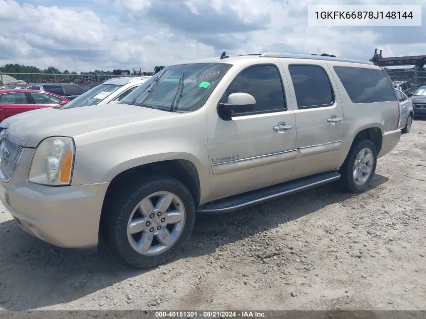 2008 GMC Yukon Xl 1500 Denali VIN: 1GKFK66878J148144 Lot: 40151301