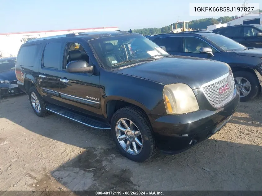 2008 GMC Yukon Xl 1500 Denali VIN: 1GKFK66858J197827 Lot: 40172119