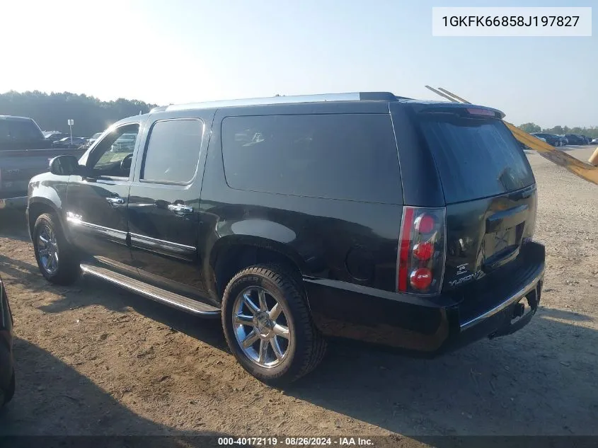 2008 GMC Yukon Xl 1500 Denali VIN: 1GKFK66858J197827 Lot: 40172119