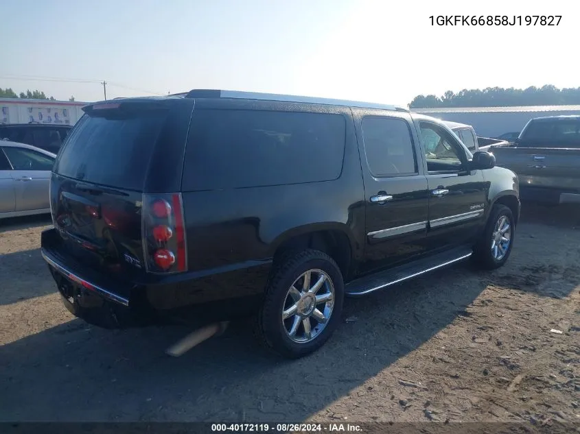 2008 GMC Yukon Xl 1500 Denali VIN: 1GKFK66858J197827 Lot: 40172119