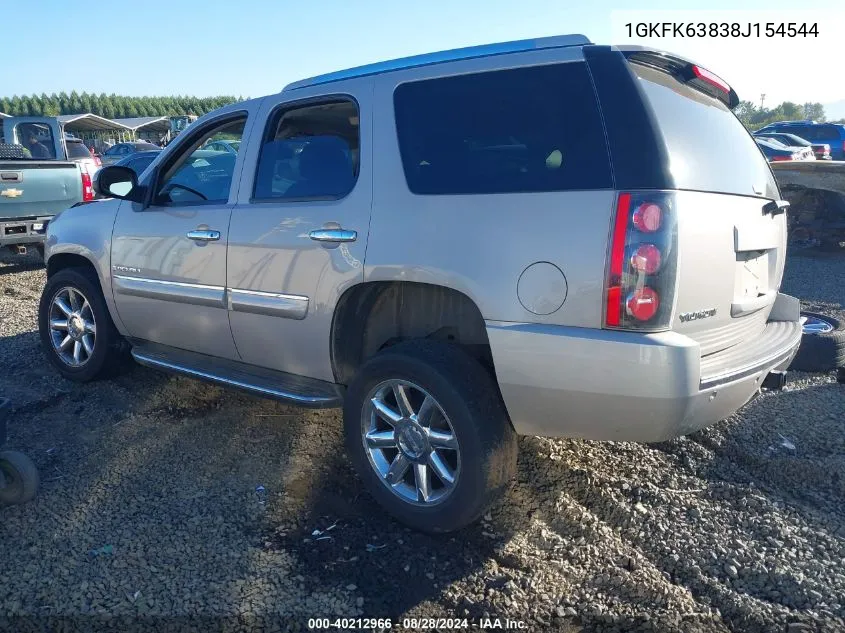 2008 GMC Yukon Denali VIN: 1GKFK63838J154544 Lot: 40212966