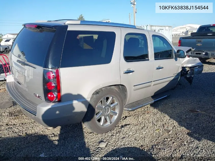 2008 GMC Yukon Denali VIN: 1GKFK63838J154544 Lot: 40212966