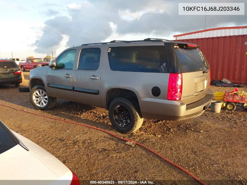 2008 GMC Yukon Xl 1500 Sle VIN: 1GKFC16J68J203346 Lot: 40345623