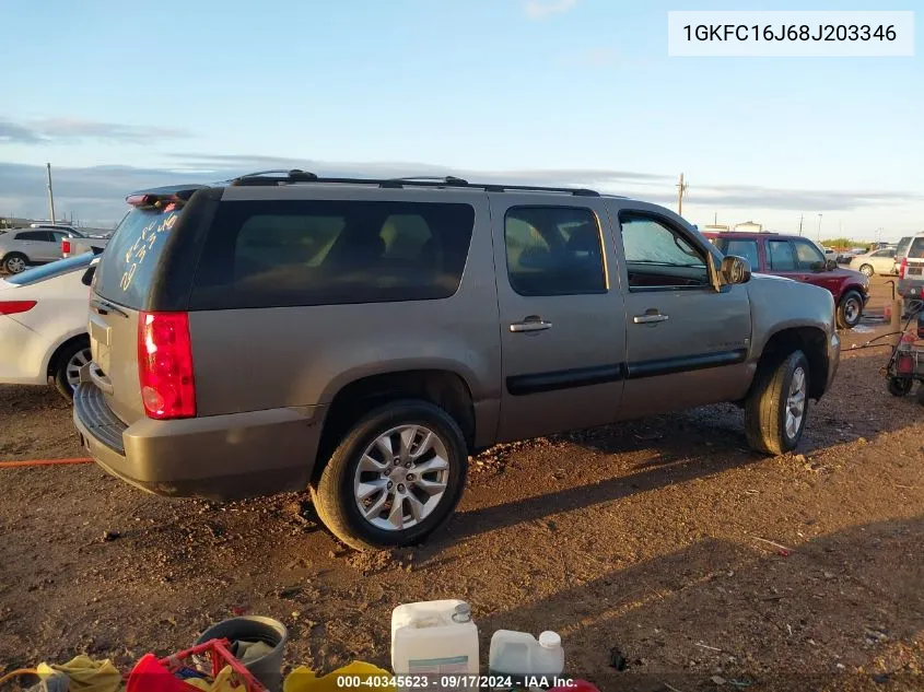 2008 GMC Yukon Xl 1500 Sle VIN: 1GKFC16J68J203346 Lot: 40345623