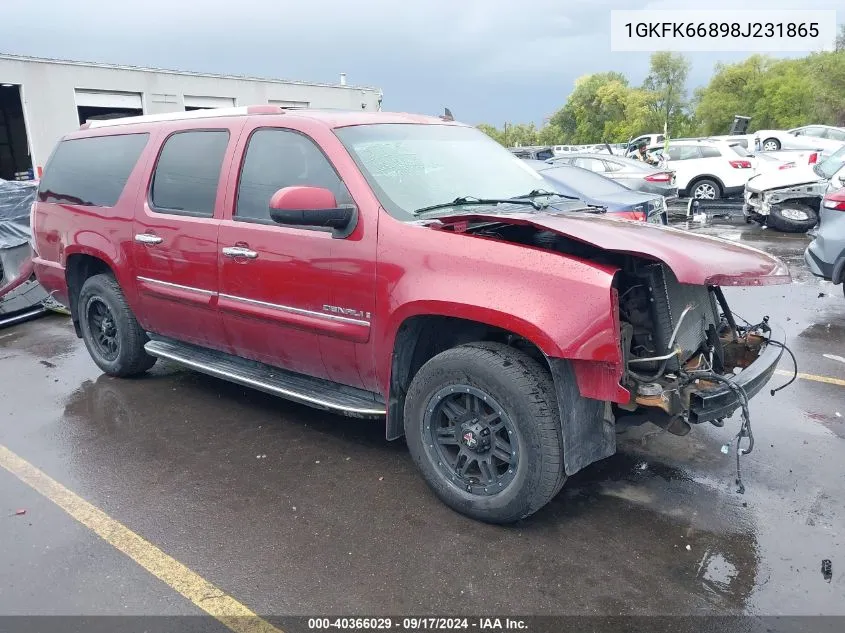 2008 GMC Yukon Xl 1500 Denali VIN: 1GKFK66898J231865 Lot: 40366029